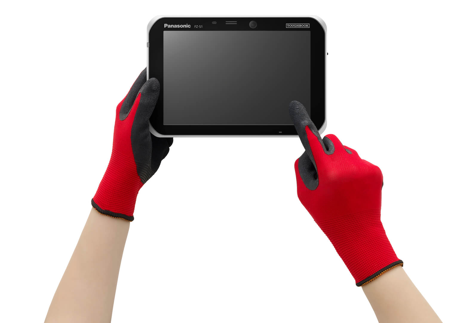 Toughpad FZ-S1 with gloved hands